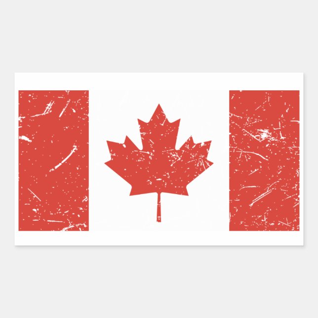 Canada Flag Rectangular Sticker (Front)