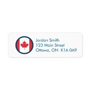Canada Flag Return Address Label