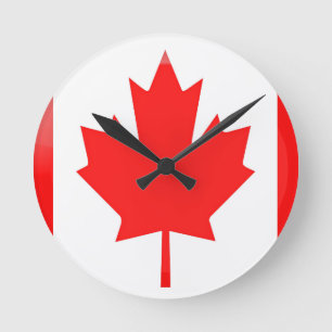 Canada flag round clock