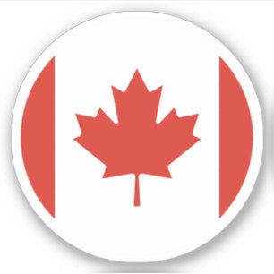 Canada Flag Round Sticker