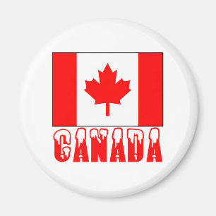 Canada Flag Snow Capped Word Magnet