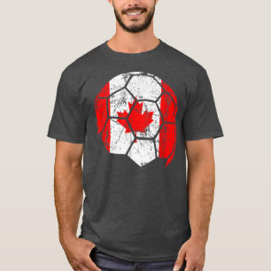 Canada Flag Soccer Football Jersey Canada Fan  T-Shirt