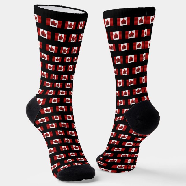 Canada Flag Socks Canada Souvenir Socks Customize (Angled)