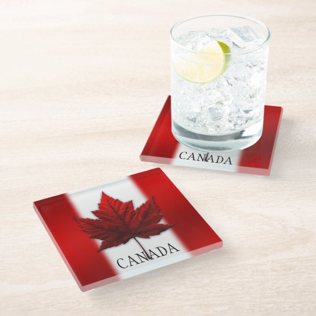 Canada Flag Souvenir Coaster Custom Canada Coaster (Angled)