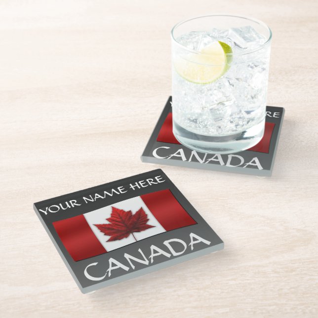 Canada Flag Souvenir Coaster Custom Canada Coaster (Angled)