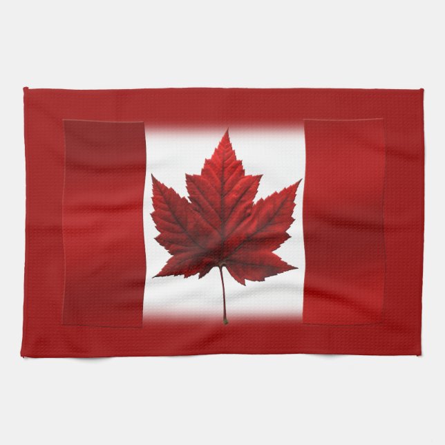 Canada Flag Souvenir Towel Canada Tea Towel Decor (Horizontal)