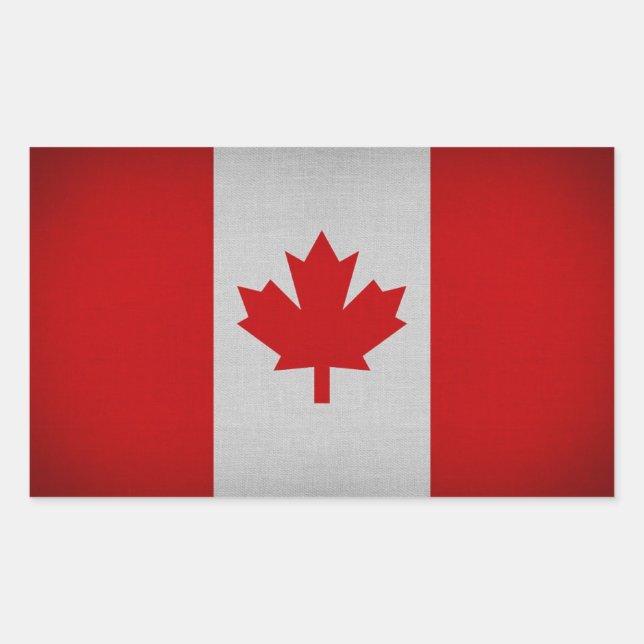Canada Flag Sticker, Vinyl Travel Stickers, Canadi Rectangular Sticker (Front)
