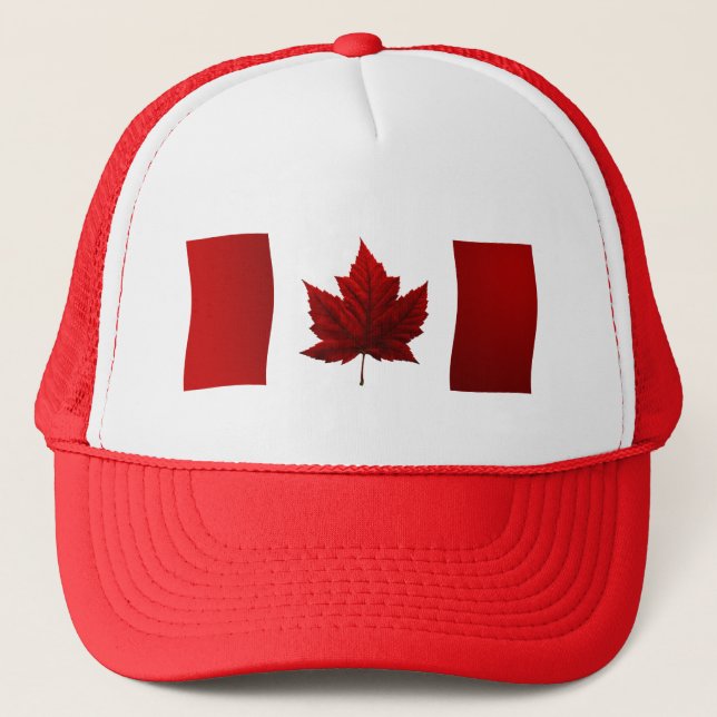 Canada Flag Trucker Hat Canada Souvenir Cap (Front)