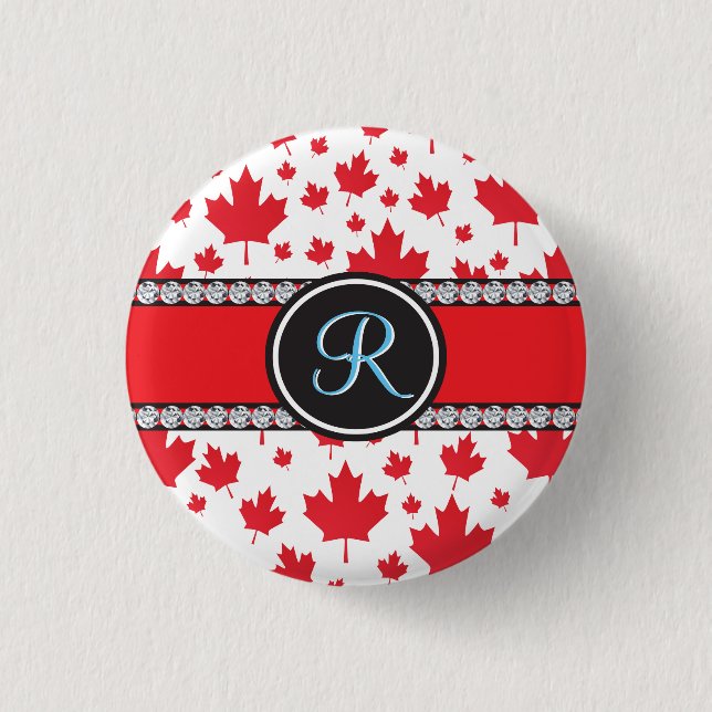 Canada Flag Unique Abstract Budget Monogram 3 Cm Round Badge (Front)
