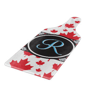 Canada Flag Unique Abstract Budget Monogram Cutting Board