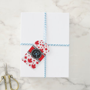 Canada Flag Unique Abstract Budget Monogram Gift Tags