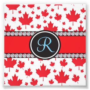 Canada Flag Unique Abstract Budget Monogram Photo Print