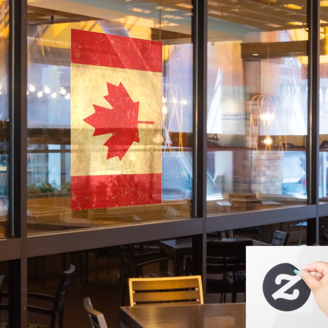 Canada Flag Vintage Design (Restaurant Window)