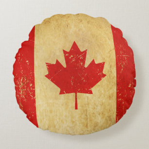 Canada Flag Vintage Design Round Cushion