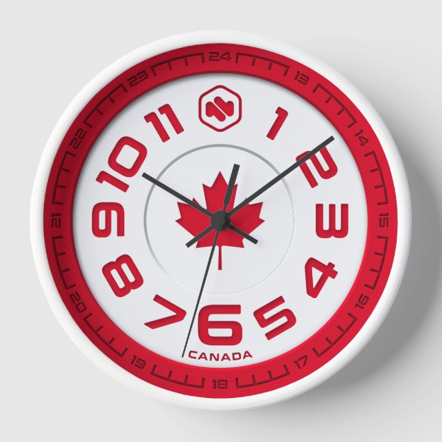 Canada Flag Wall Clock (Front)