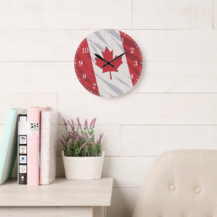 Canada Flag Wall Clock — Waving Flag Design