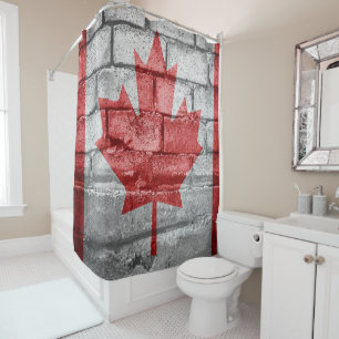 Canada flag wall shower curtain