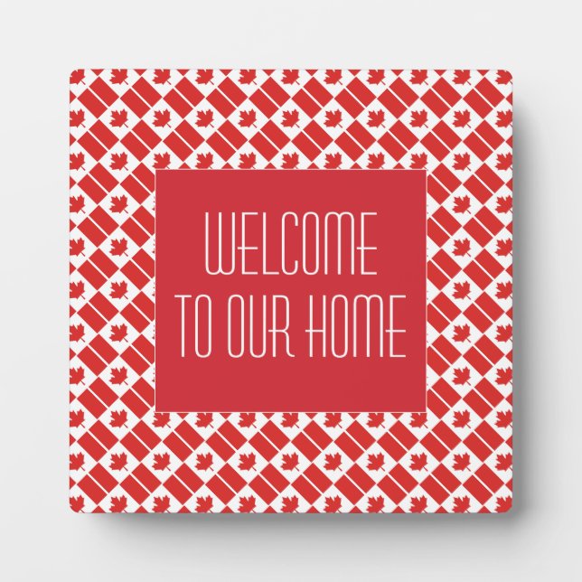 CANADA FLAG Welcome To Our Home Customised Plaque (Front)