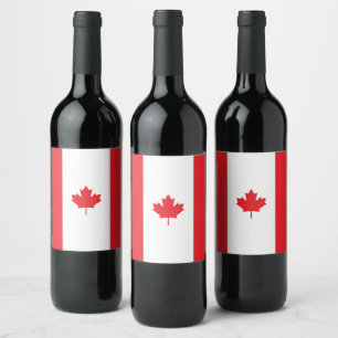 Canada flag wine label