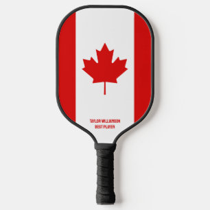 Canada Flag Your Custom Text Pickleball Paddle
