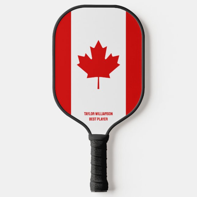 Canada Flag Your Custom Text  Pickleball Paddle (Front)