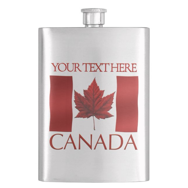 Canada Flask Custom Canada Flag Drink Flasks (Front)