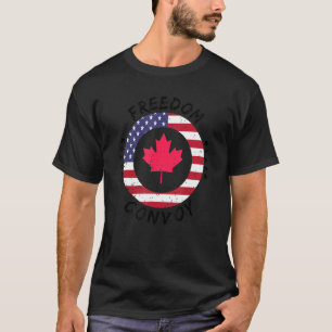 Canada Freedom Convoy Flag Us Canadian Truckers Su T-Shirt