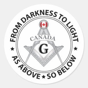 Canada freemasonry sign classic round sticker