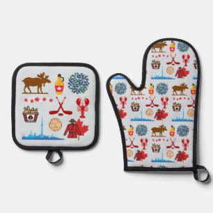 Canada Fun Oven Mitt & Pot Holder Set
