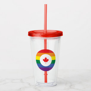 Canada Gay Pride Acrylic Tumbler