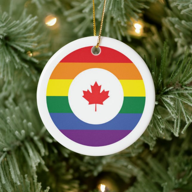Canada Gay Pride Ceramic Ornament (Tree)