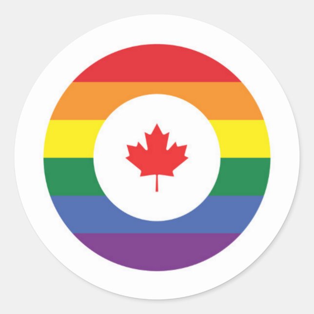 Canada Gay Pride Classic Round Sticker (Front)