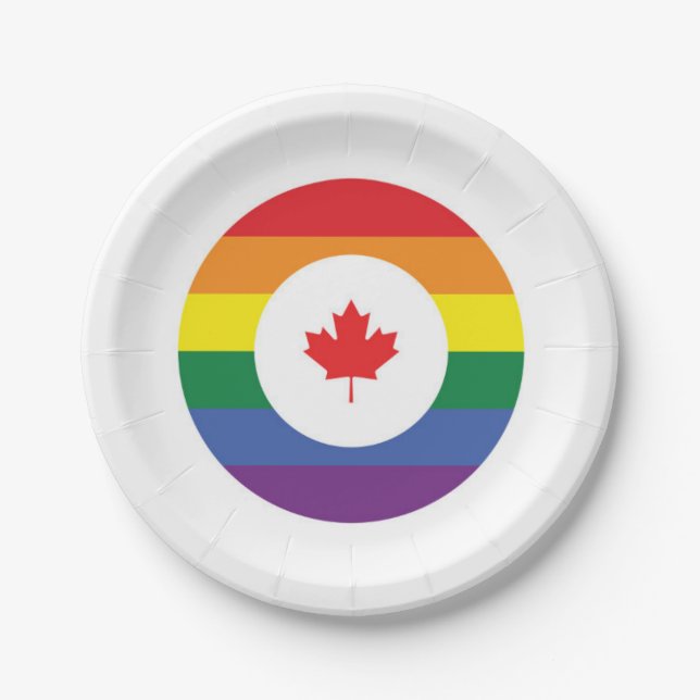 Canada Gay Pride Paper Plate (Front)
