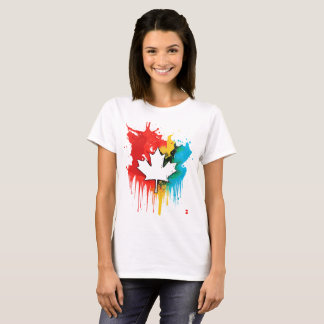 Canada Gay Pride Rainbow Flag Maple Leaf LGTBQ T-Shirt