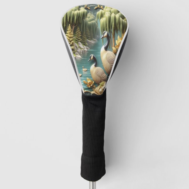 Canada Geese Amidst the Weeping Willows  Golf Head Cover (Front)