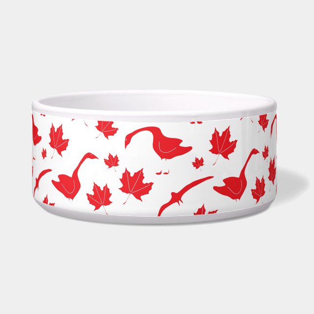 Canada Geese and Maple Leaves - Canadian flag red. (Front)