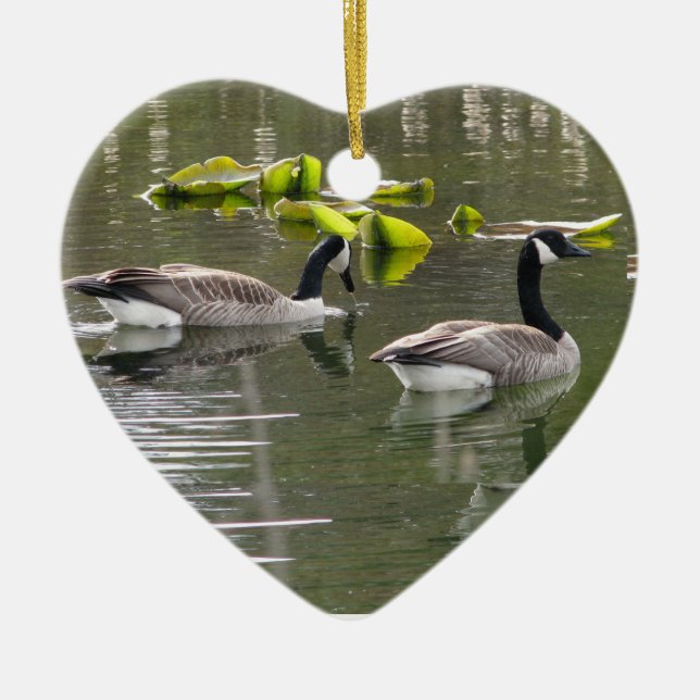 Canada Geese Ceramic Tree Decoration (Front)