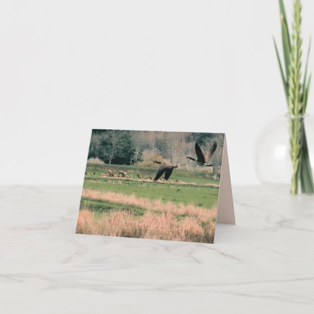 Canada Geese & Elk Thank You Card (Front)