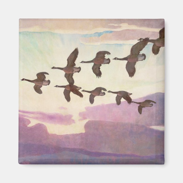 Canada Geese in Spring by Newell Convers Wyeth Magnet (Front)