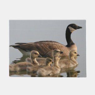 Canada Geese - Mother Goose and Baby Goslings Doormat