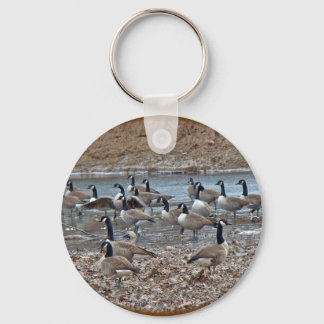 Canada Geese on Green Lane Reservoir Key Ring