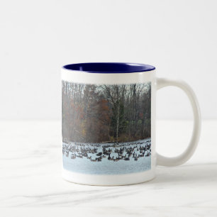 Canada Geese on Green Lane Reservoir Two-Tone Coffee Mug