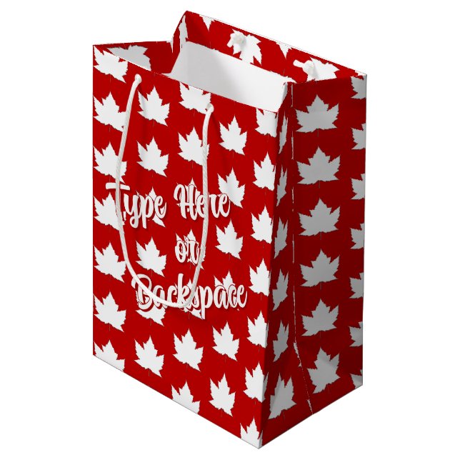 Canada Gift Bags Cute Canada Maple Leaf Gift Bag (Front Angled)