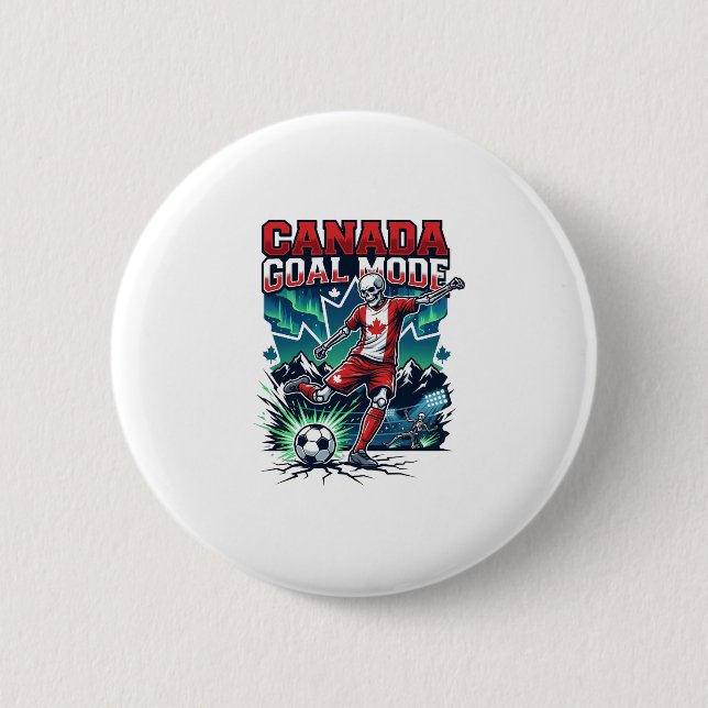Canada Goal Mode Skeleton Striker Nations Dynamic  6 Cm Round Badge (Front)