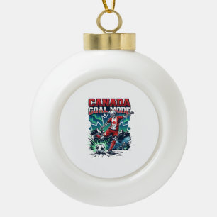 Canada Goal Mode Skeleton Striker Nations Dynamic Ceramic Ball Christmas Ornament