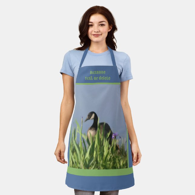 Canada Goose Animal Art Personalised Apron (Worn)