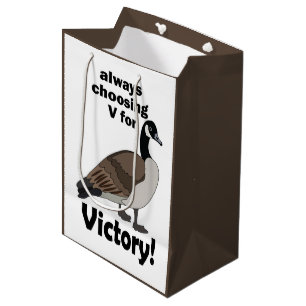 Canada Goose Bird Always Choosing V For Victory Medium Gift Bag