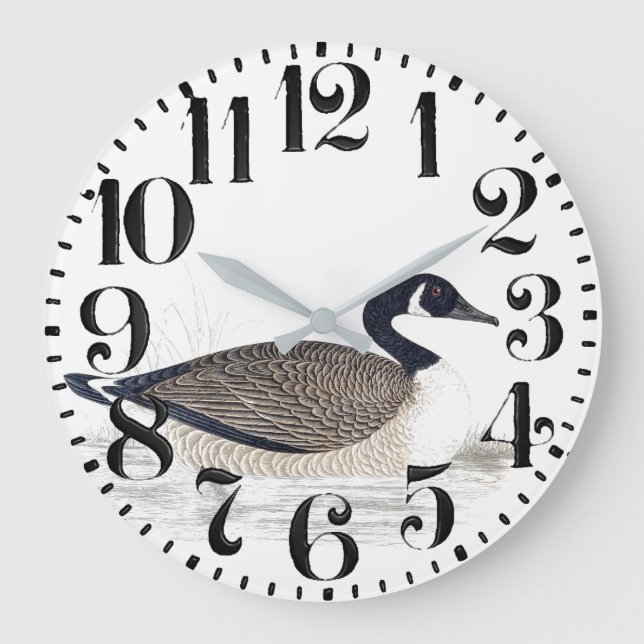 Canada Goose Bird Wildlife Big Number Wall Clock (Front)