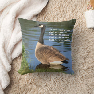 Canada Goose Confucius Knowledge Quote  Cushion