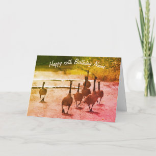 Canada Goose Family Personalised Birthday Card